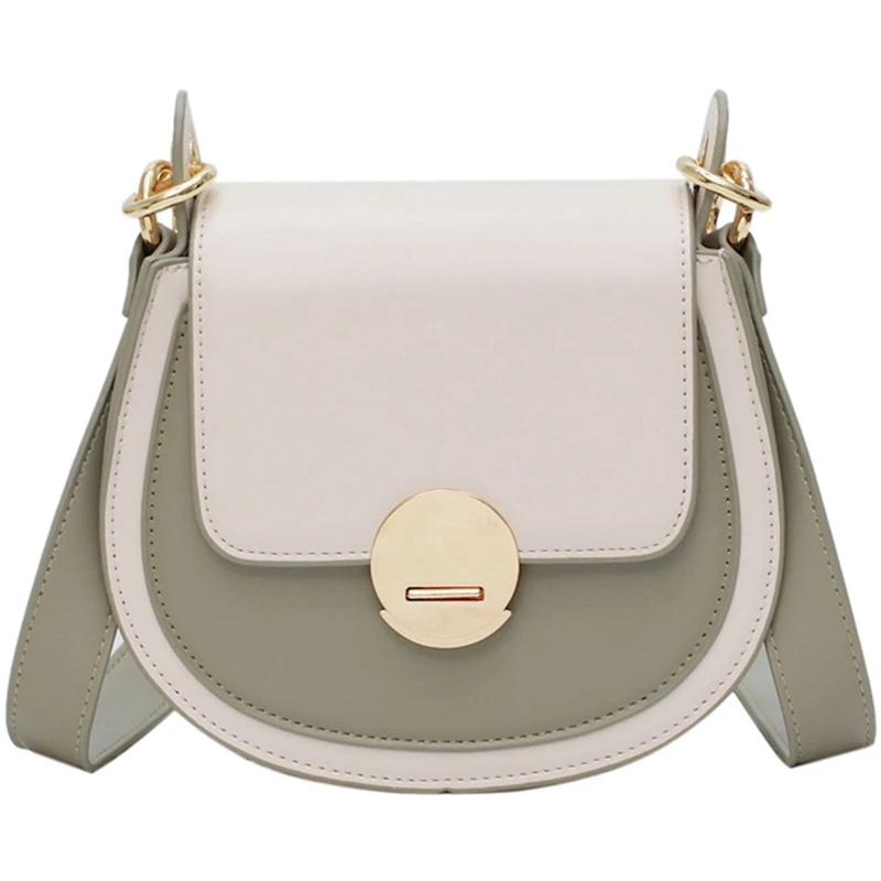 

Women'S Contrast Crossbody Bag Mini Shoulder Bag Women'S Pu Travel Wallet And Tote Matcha Green