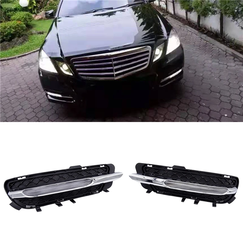 JIUWAN Car LED Daytime Running Lights DRL Fog Light Fit for Mercedes-Benz W212 E250 E300 E350 2009-2013 2128851574 2128851674