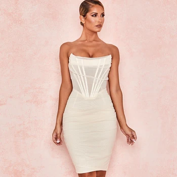

Summer Dress 2020 Women Sexy Party Dress For Women Mesh White Dress Mini New Arrival Summer Clothes