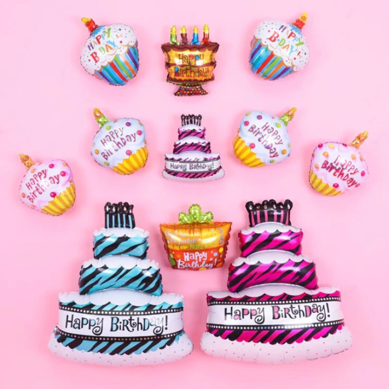 2x Happy Birthday Mini Chocolate Cake Balloon Foil Balloons for Party Supply sa 