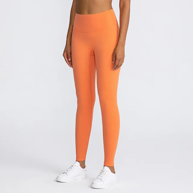Lulu Quality Leggings Sport Women Fintess Tight High Waist Yoga Pant Butter Soft Gym Clothe 100%squat Proof Compression Athletic coral