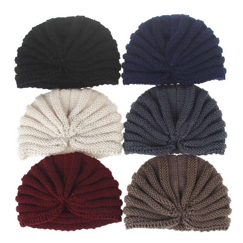 Female Knitted Hat Cap Hat India Hat beanie Ladies Hair Accessories winter cap Crochet Turban Female Head Wraps winter hat