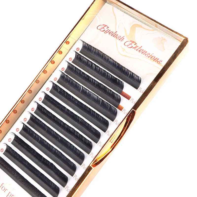 

Eyelash Extension 12 Lines/Tray Silk Cilios Soft Professionals Individual Eye Lash Extensions C/D/DD Curl False Lashes Handmade