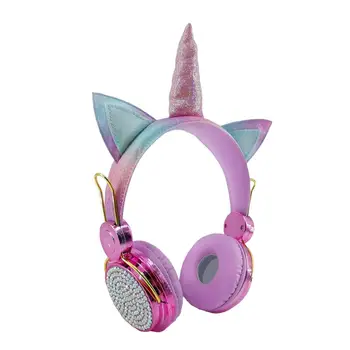 

Cute Unicorn Wired Headphone With Microphone Girls Daugther Music Stereo Earphone Computer Mobile Phone Gamer Headset Kids Gift
