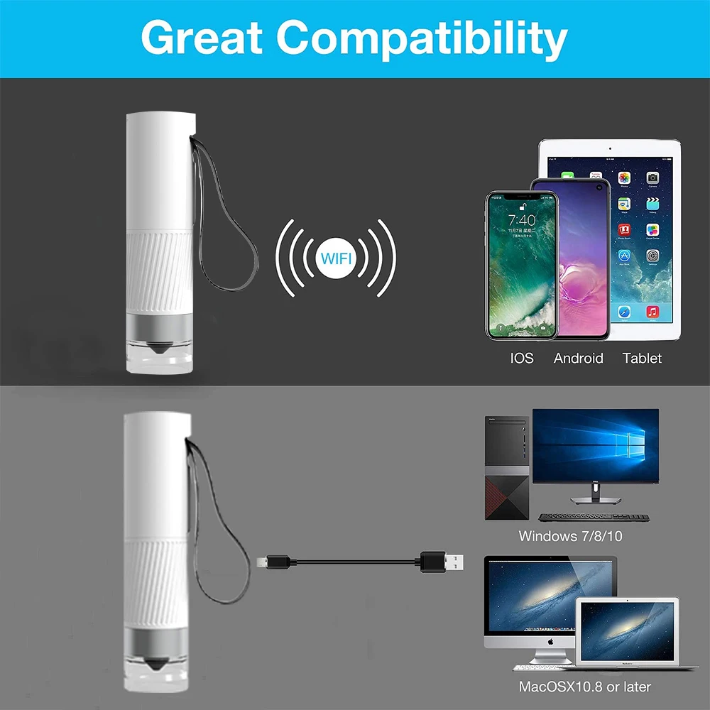 Children Biological 400X WIFI Digital Electronic Portable Microscope Home School Science Educational Toy Gift For Phone PC Ipad