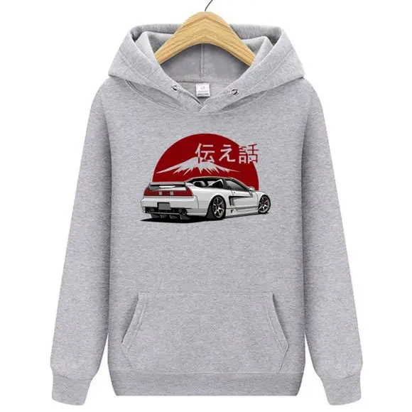 Автомобили Мода Человек JDM автомобиля толстовки мужские стильные уникальный дизайн с капюшоном хороший Camiseta женские толстовки с капюшоном куртки - Цвет: Серый