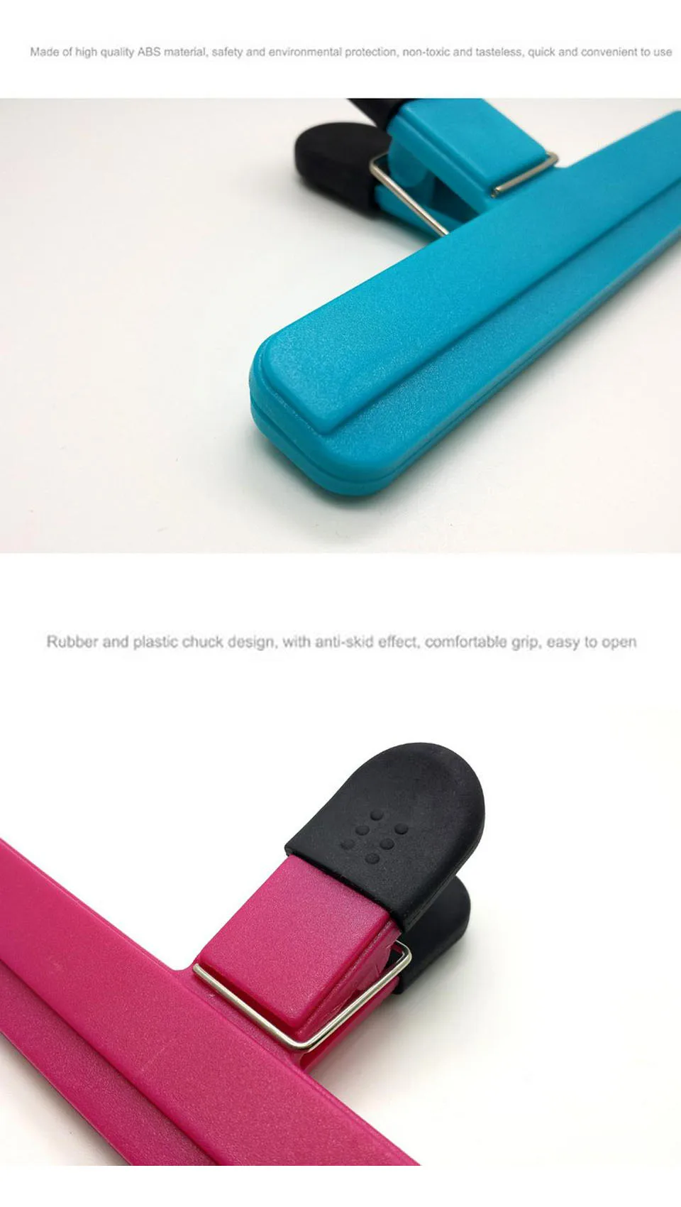 Plastic Food Sealing Bag Clip Food Fresh Keeping Moisture-proof Close Clip Letter Paper Photo File Binder Clip Kitchen Tools