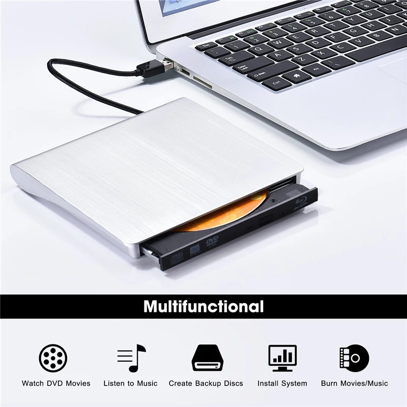 USB 3,0 Внешний Blu Ray DVD привод BD-ROM 3D Blu-Ray плеер CD/DVD RW ГОРЕЛКА рекордер для ноутбука Настольный ПК с Mac OS Windows