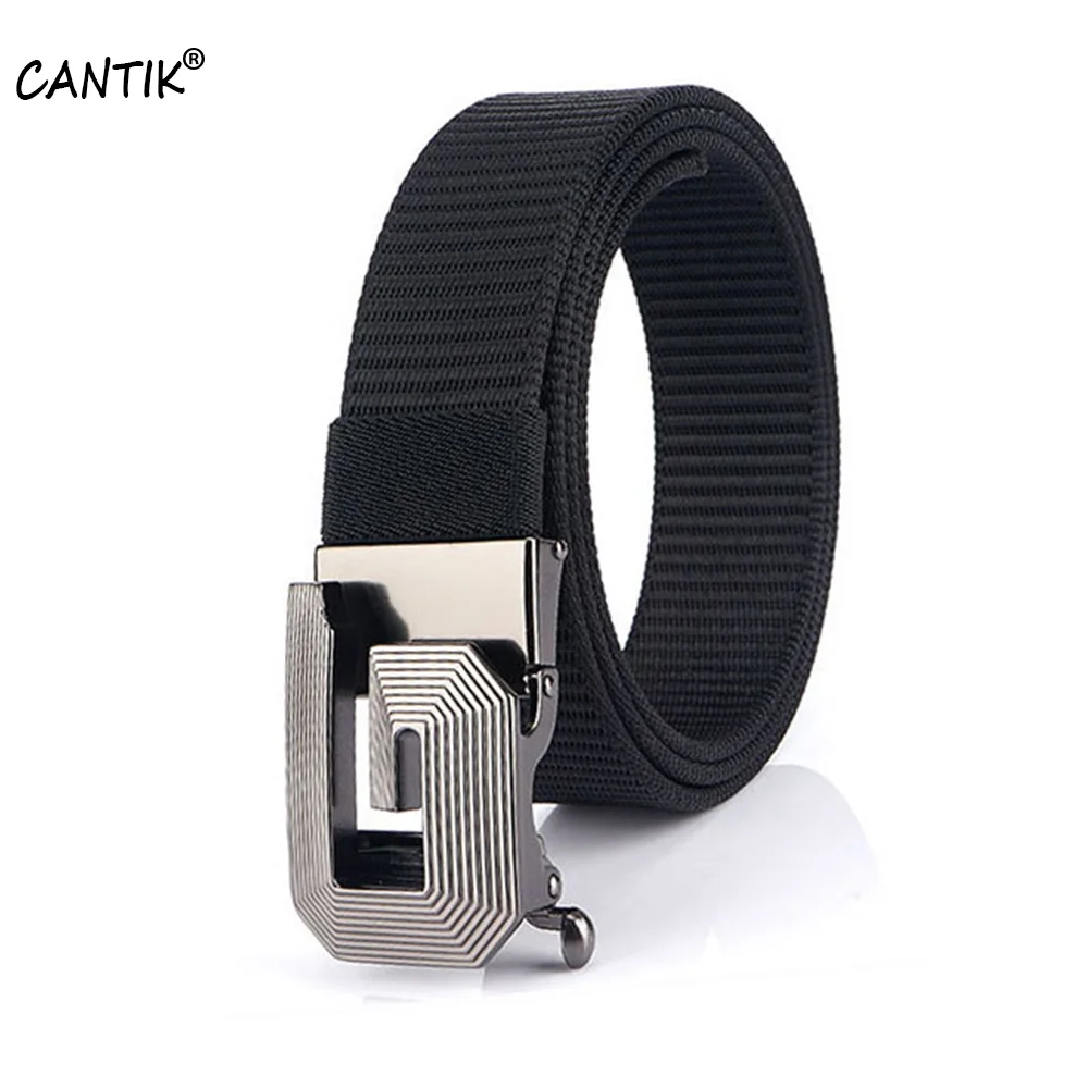 CANTIK Unique Design Novelty G Letter Automatic Buckle Belt Quality Nylon & Canvas Material Belts for Men Accessories CBCA284