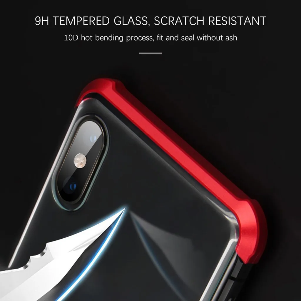 Luxury Hard Matte Cover For iPhone7P/8Plus Magnetic Adsorption & Clear Tempered Glass Back scratch-resistant Phone Case