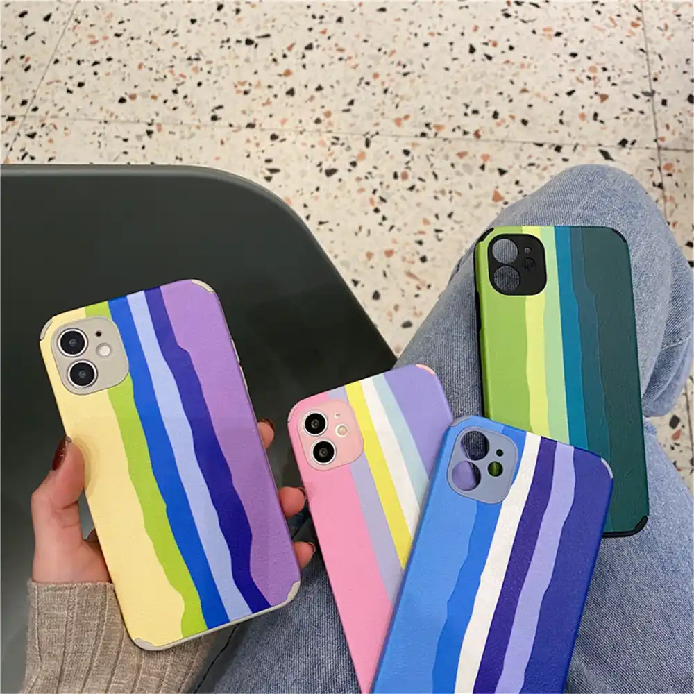 Iphoneケース11 12プロマックスミニ虹tpuシリコンケースカバーiphone Xr X Xs最大7 8プラスse シンプルさ ソフトシェル 電話用緩衝材 Aliexpress