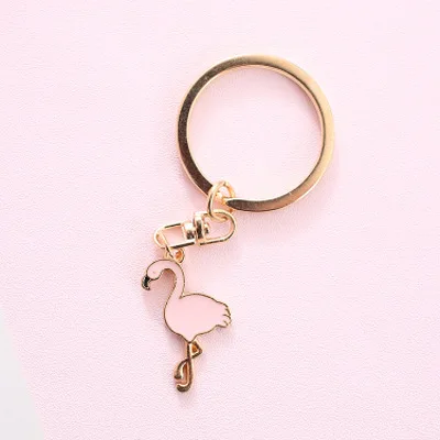 

Cute Keychain Pendant Animal Flamingo Cartoon Unicone Keyring Gift For Women Bag Charm Metal Ring Key Chains Keys Accesorias A10