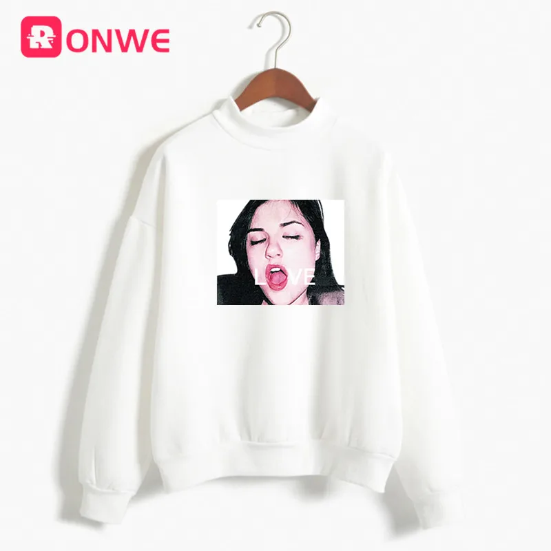 T139E-white Для женщин Love семпай Kawaii 90s Harajuku Ullzang мода толстовка Женская зимняя обувь флис Harajuku Толстовка Рождественский подарок - Цвет: T139E-white