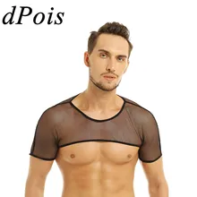 Мужские прозрачные сетчатые готические топы на бретелях в сеточку, сексуальные мужские плечевые обхватывающие грудь ремни, костюм для танца мышц для взрослых, укороченный топ