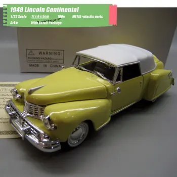 

6pcs/lot Wholesale Arko 1/32 Scale Car Model Toys 1948 Lincoln Continental Diecast Metal Car Model Toy