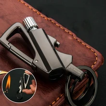 Outdoor Waterproof Matches Kerosene cigar Lighters Portable Multi-Function Key Ring Tools Beer Opener Metal Keychain Lighters