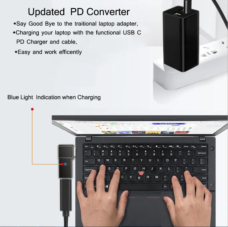 C fêmea para 7,4x5,0mm, 4,5x3,0mm, 5,5x2,5mm, laptop masculino, saída DC, 100W