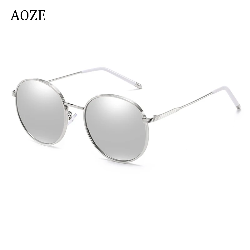 AOZE, модные, унисекс, большие, круглые солнцезащитные очки для женщин, новинка, модные, большие, металлические, для улицы, мужские солнцезащитные очки, UV400, розовые, цветные, женские очки