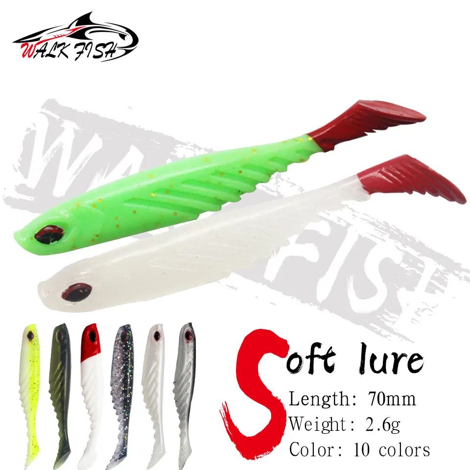 WALK FISH 5PCS/Lot Silicone soft Bait Worms Fishing Lures Jig