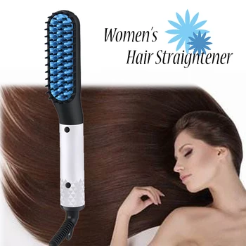 

Professional Hair Straightener Flat Iron Beard Electric Comb Heating Hot Comb Hair Smoothing Brush Styler Styling Brush