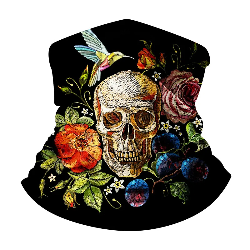 

Skull Design Women Men Magic Scarf Variety Tube Half Face Mask Headband Bandana Headwear Anti Dust Windproof Scarf Ring Bufandas