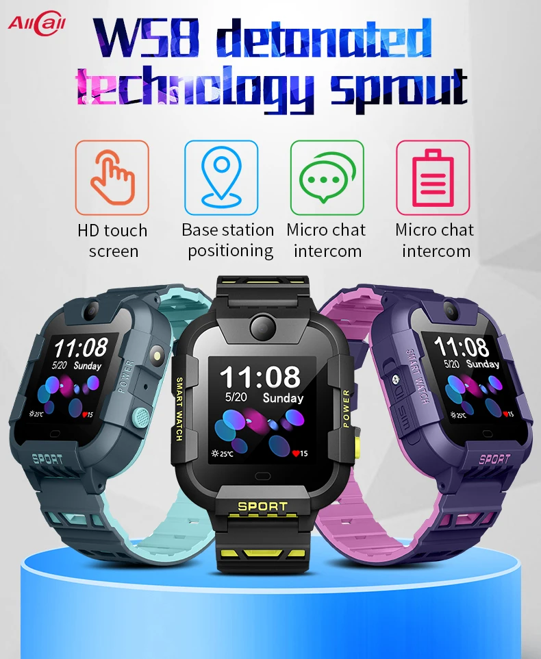 

Allcall W58 IP67 Deep Waterproof Kids GPS Smart Phone Watch For Children Water Resistant Watch Phone Baby Swimming Camera SIM