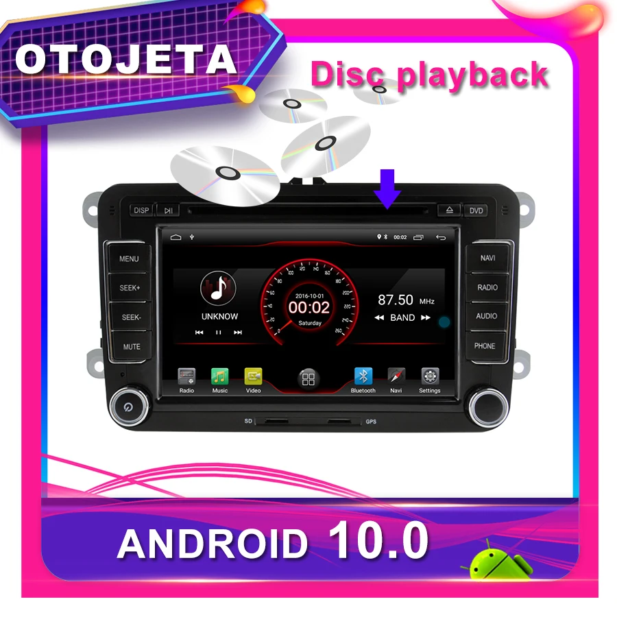 

OTOJETA Car DVD Android 10.0 Car GPS for Volkswagen Passat B6 CC 7inch Car Radio Multimedia tape recorder bluetooth navigation
