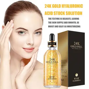 

100ML 24K Gold Tense Moisture Essence Pure Hyaluronic Acid Serum Anti-wrinkle Gold Nicotinamide Liquid Skin Care Essence
