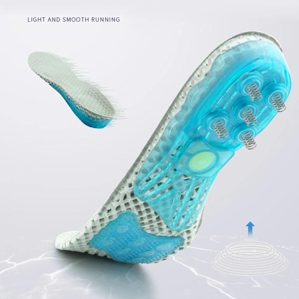 Hiking Pad Jogging Relieve Pain Shock Absorption Deodorant Shoes Comfortable Running Soft Foot Care Orthopedic Insoles Silicone