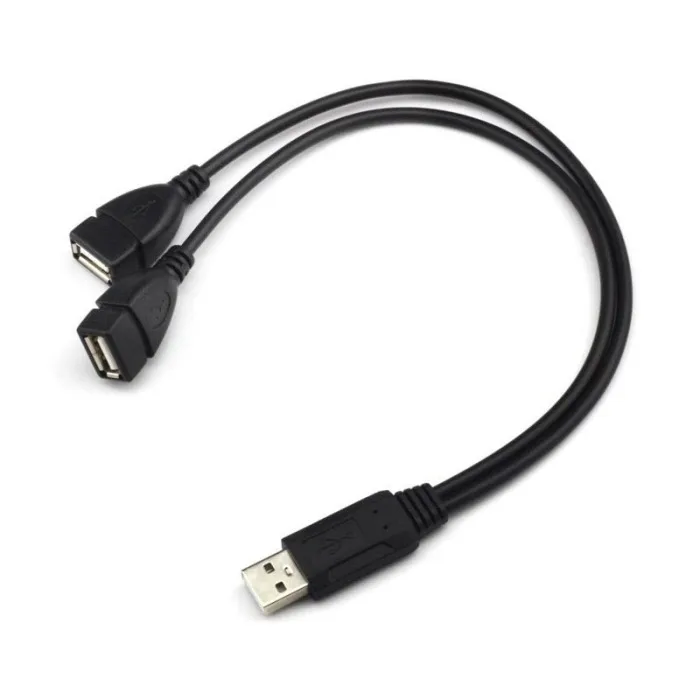Адаптер usb-кабель 2,0 1 мужчина к 2 Dual Female Jack Y сплиттер прочный шнур питания OUJ99