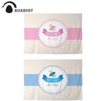 

Allenjoy Child Newborn Event Wall Decor Nipple Stripe Dot Pink Blue Baby Shower Wallpapers Girl Boy Gender Reveal Party Curtain