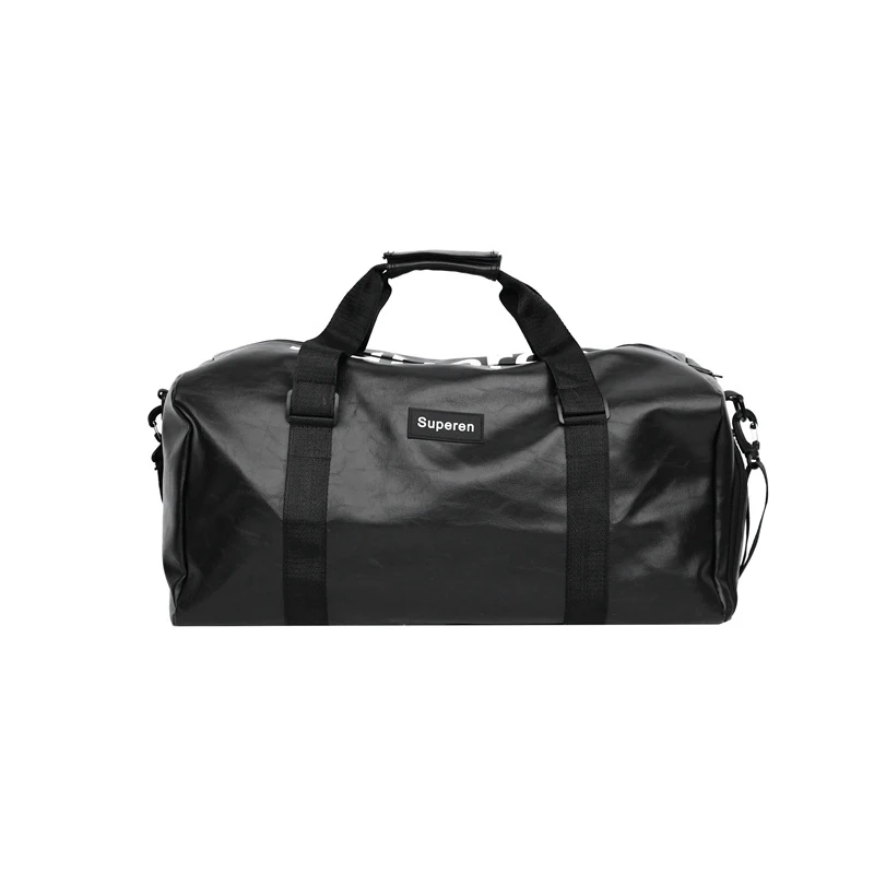 black large Сумка для путешествий на короткие расстояния из водонепроницаемого полиуретана, портативная спортивная сумка для фитнеса, мужская тренировочная посылка для йоги, Женская независимая сумка для обуви - Цвет: black large