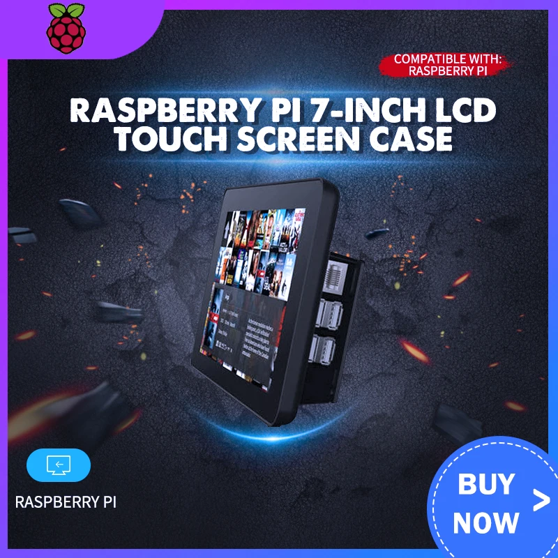 

Raspberry Pi 7-Inch LCD Touch Screen Case Black for Raspberry pi 3B/3B+