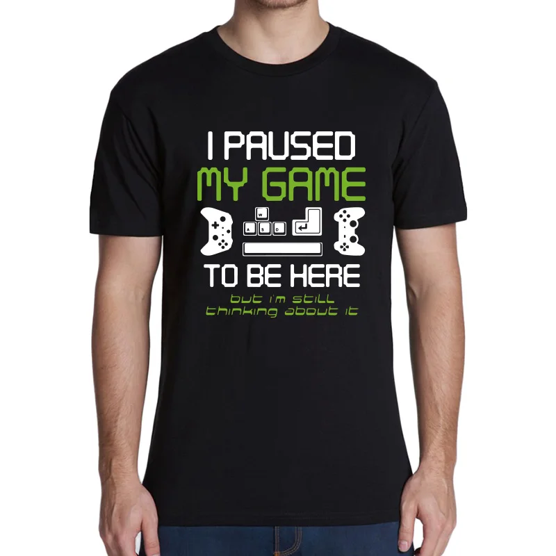 Игровая футболка, футболка с надписью «I pastened My Game To Be Here», игровая футболка, Повседневная Мягкая футболка с круглым вырезом, европейский размер, хлопок, топы