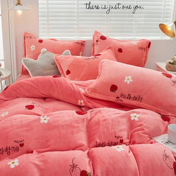 

Flannel Home Textile Warm And Comfortable Bedding Sets Include Duvet Cover With Pillowcase Twin Full Queen King Size Keep Warm