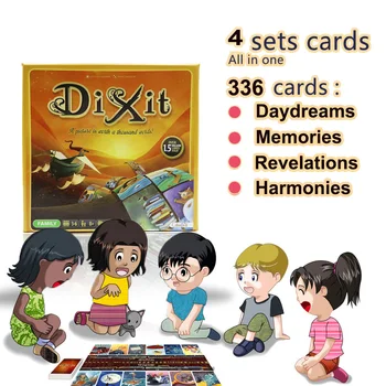 

dixit 6+7+8+9 board game for kids education 336 cards wooden rabbits toys for family party fun Russian & English cards game