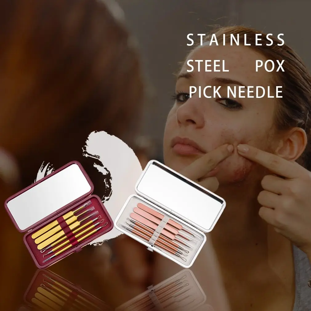 6 Pcs Acne Needle Acne Needle Artifact Set Stainless Steel Double Head Pick Acne Needle Acne Needle Tool