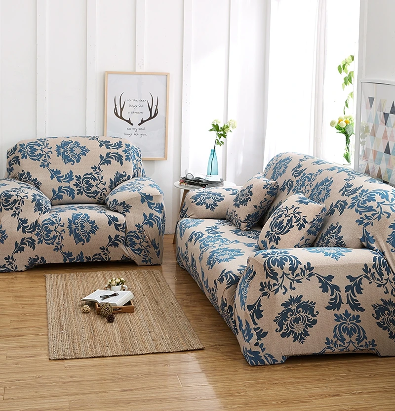 Maple Leaf Pattern Elastic Stretch Universal Sofa Covers Throw Protector Couch Corner Living Room Furniture 1/2/3/4 Seater