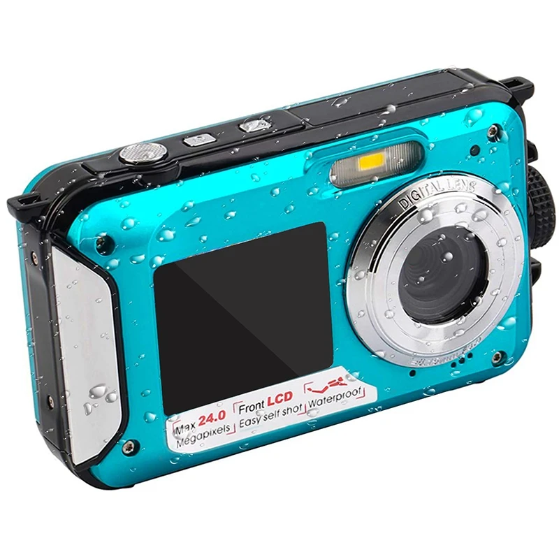  Hot 3C-Underwater Camera 24.0MP Waterproof Digital Camera Full HD 1080P Self-Timer Dual-Screen Vide
