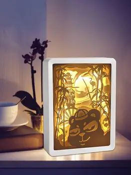 

3D Led Lamp Paper Sculpture Night Light DIY Handmade Papercut Paper Carving Light Lamp for halloween Christmas Home Decoration