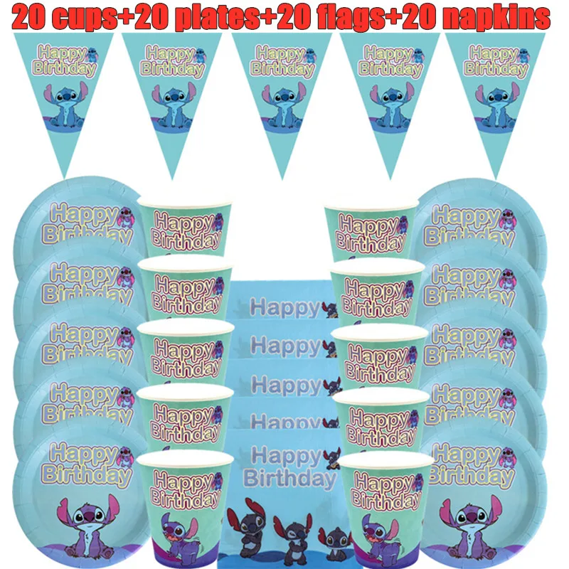 Disney Stitch Design decorazioni per feste di compleanno tovaglioli  bicchieri di carta piatti ragazzi ragazze Baby Shower articoli per la  tavola usa e getta - AliExpress