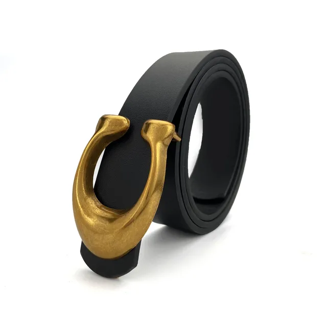 Fashion High Quality Women Leather Belts Retro Waist Strap Designer C Buckle Female Ladies Waistband All-match Jeans Belt black
