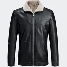Мужчины искусственная кожа негабаритных байкерская куртка Толстая искусственная кожа искусственный мех мальчиков зимнее пальто с мехом Мужская Черная куртка мотоцикл 4xl 5xl