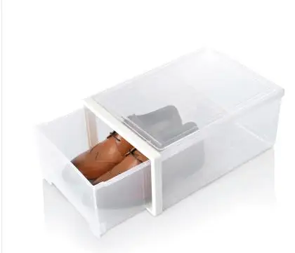 

Drawer shoe box dustproof thick transparent plastic box simple shoe cabinet home drawer organizer