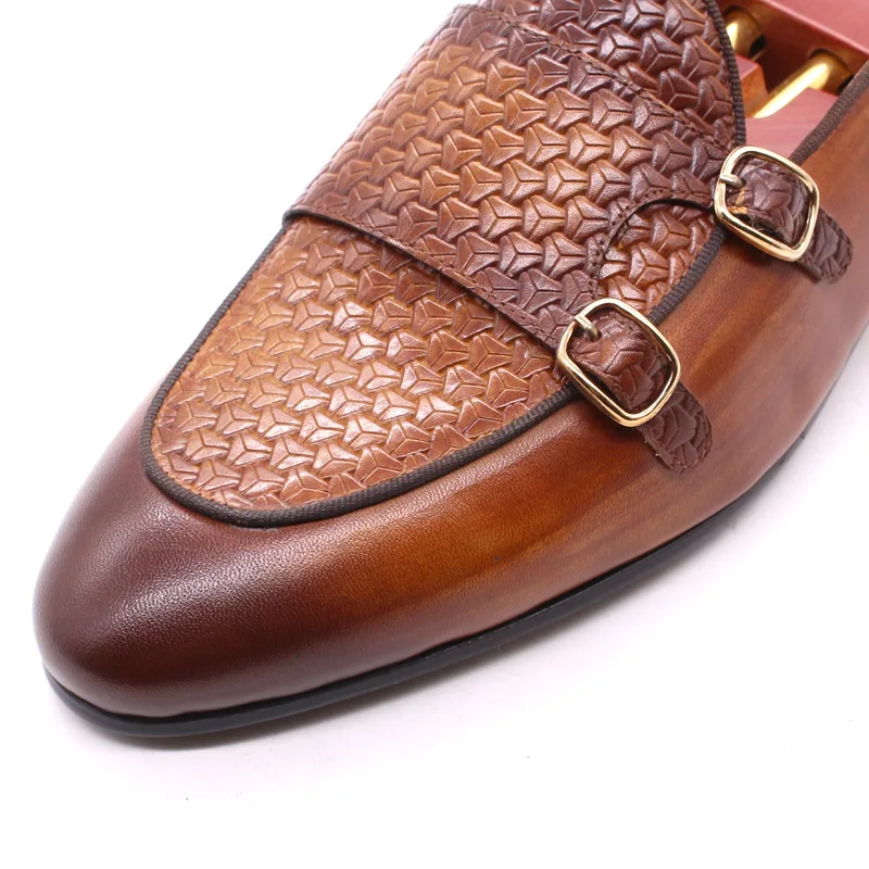 Big Size 13 Summer Autumn Mens Loafers Genuine Leather Handmade Monk Buckle Casual Business Mocassin Wedding Dress Shoes for Men