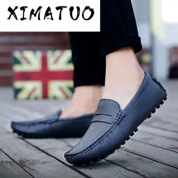 

Italian Leather Man Loafers Designer Slip On Driving Shoes Men High Quality Luxury Brand Soft Loafers Large Size 38~50