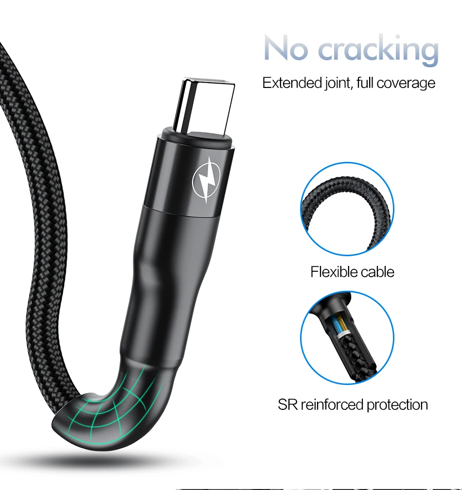 ROCK USB C к usb type C кабель для Xiaomi Redmi Note 7 Быстрая зарядка QC 4,0 PD 60 Вт Быстрая зарядка данных USB C кабель для Macbook