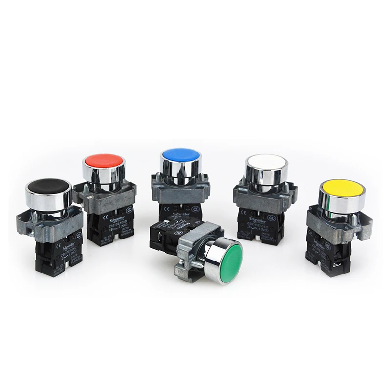 

Self-reset touch-type start button switch flat head XB2BA31C green ZB2BE101C one normally open 22mm