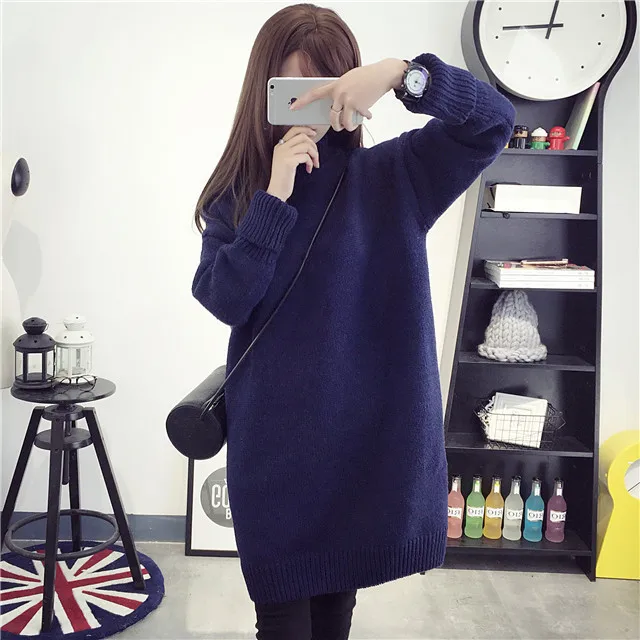 Свитер женский халат pull blusas mujer de moda вязаный корейский красный chompas de mujer invierno jersey largo para mujer