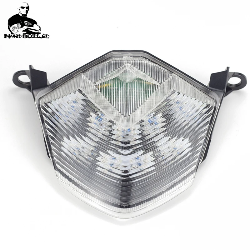 Clear Для Kawasaki Z750 2007-2013/Z1000 2007 2008 2009 мотоцикл задний фонарь стоп-сигнал встроенные Сигналы поворота светодиодный свет ZX6R/ZX600 - Цвет: Clear